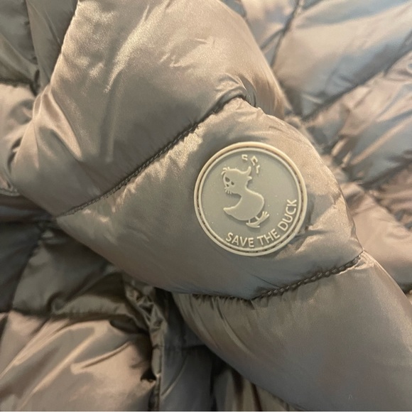 Save The Duck Alexis Water-Resistant Hooded Puffer Jacket In Coffee Brown - NWT - Picture 6 of 16